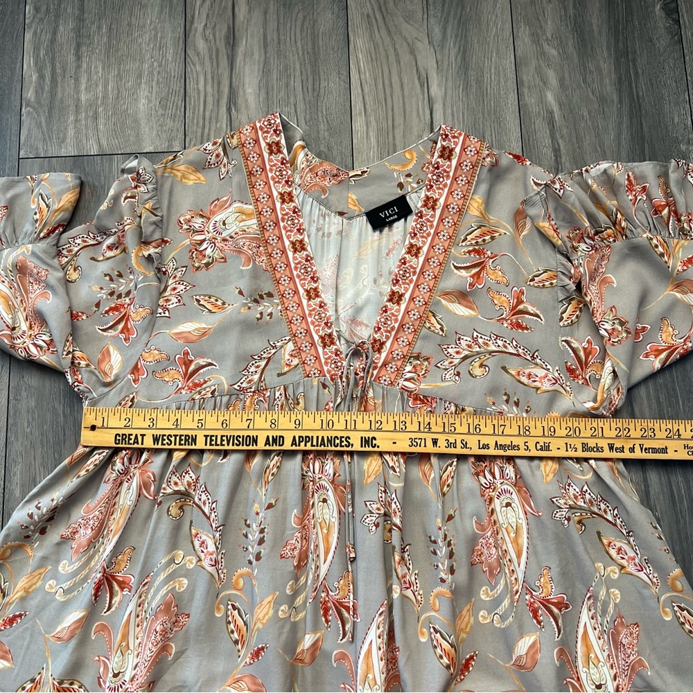 Vici Paisley Sage Mini Dress Large - Picture 6 of 12